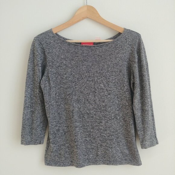 Vintage Liz Claiborne Hong Kong 100% cotton salt and pepper sweater Medium - Picture 1 of 13